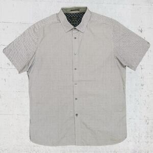 Ted Baker London Shirt Men’s Size 5 Blue Geometric Short Sleeve Size 5/XL